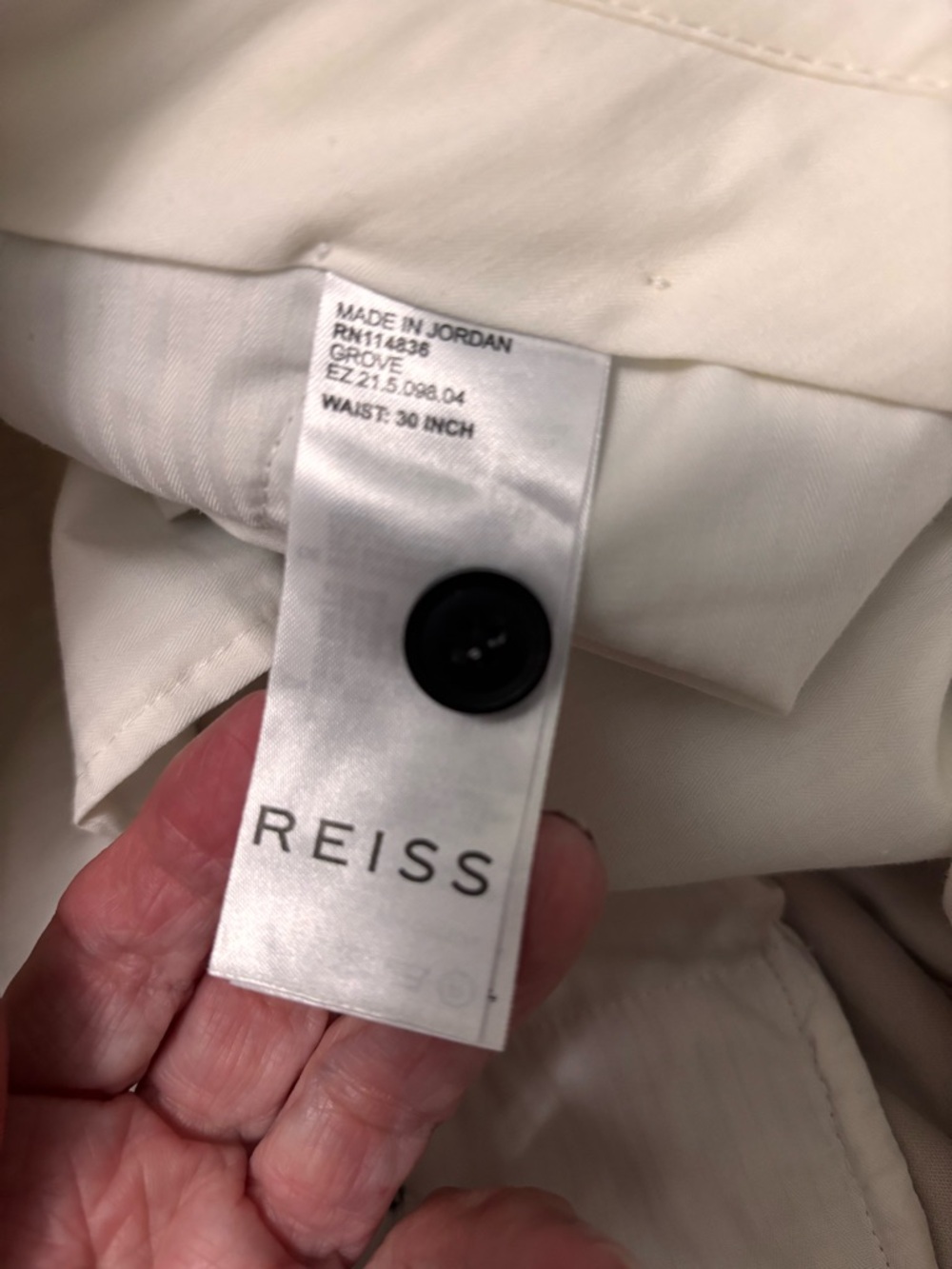 Reiss men’s “grove” trousers. 30”. Adjustable waist.